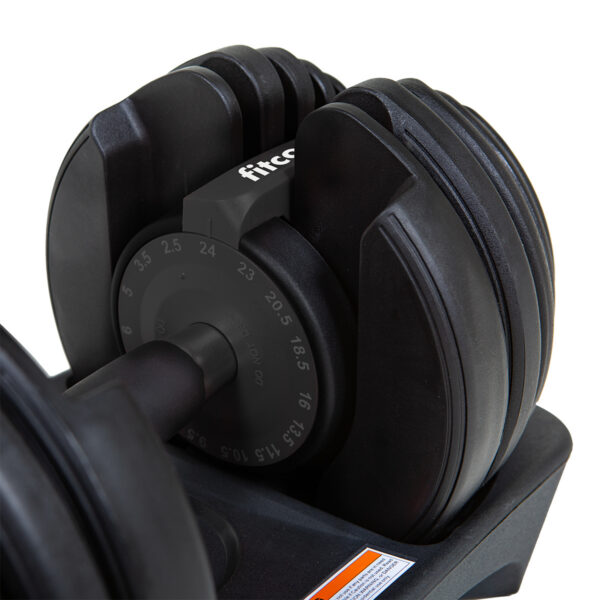 Adjustable_fitcom_5web Verstellbare Kurzhantel 24 kg mit Drehgriff | Verstellbare Kurzhantel