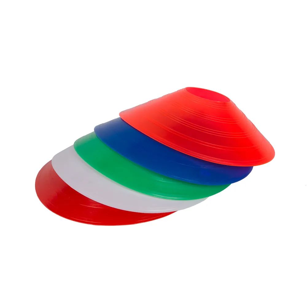 50 Cônes De Marquage Sport-Tec – 5 Couleurs (bleu, Vert, Jaune, Orange, Rouge), 20x6 Cm, Flexibles