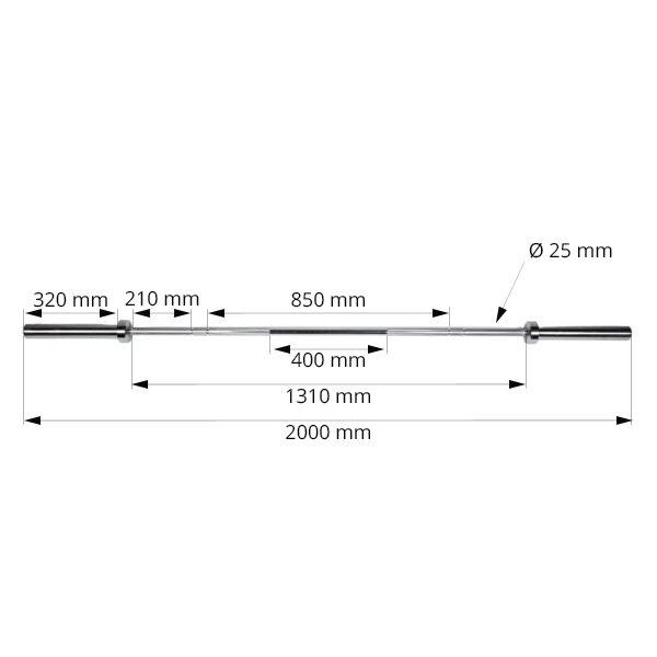 Ladybar 15 kg Olympia 50 mm | Women Olympic Bar
