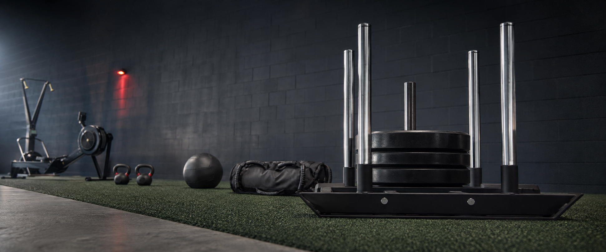 Trainingsequipment für die acht Stationen