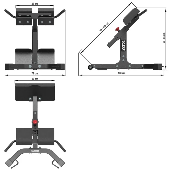 hpx-650_ma_sketch ATX Hyperextension 45° | Back trainer